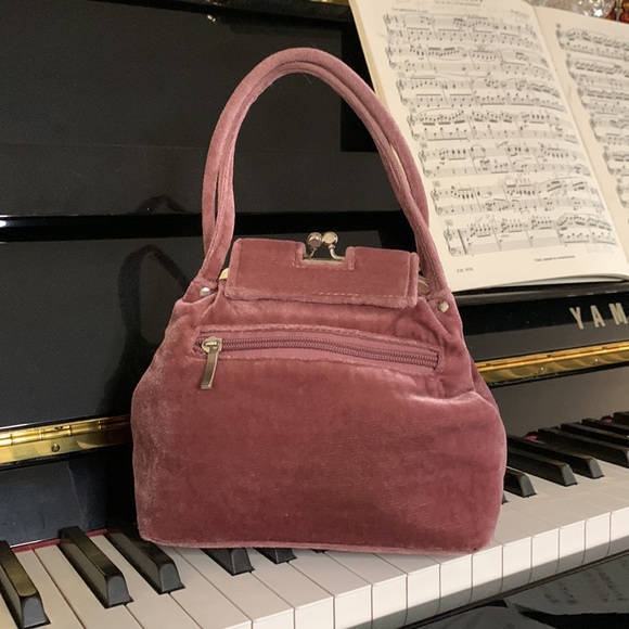 Antique Rose, velvet beaded evening bag - Picture 2 of 8